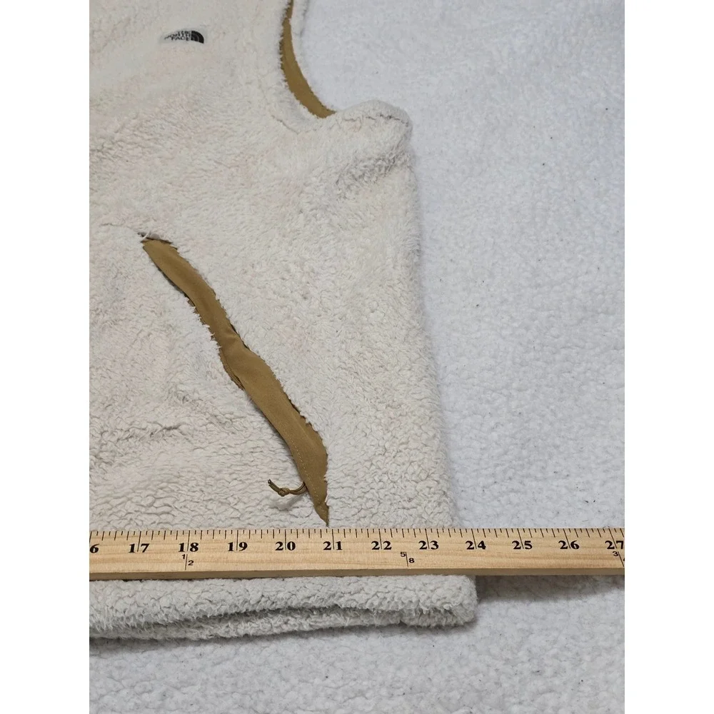 The North Face Mens Sherpa Fleece Vest XL‎ Cream Tan Full Zip High Pile NF0A4P8G